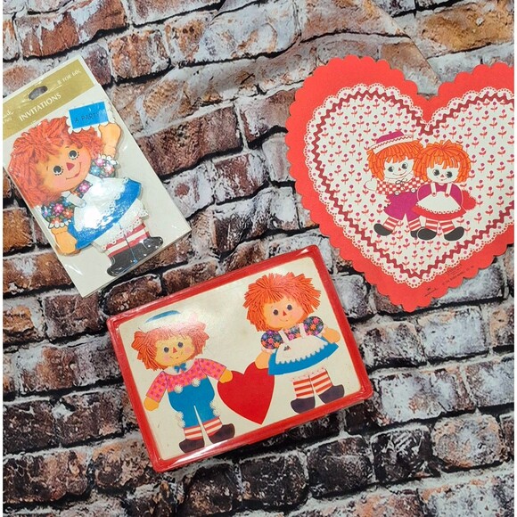 Vintage Raggedy Ann & Andy Invitations & Valentines Some NEW Collectible HTF - Picture 4 of 4